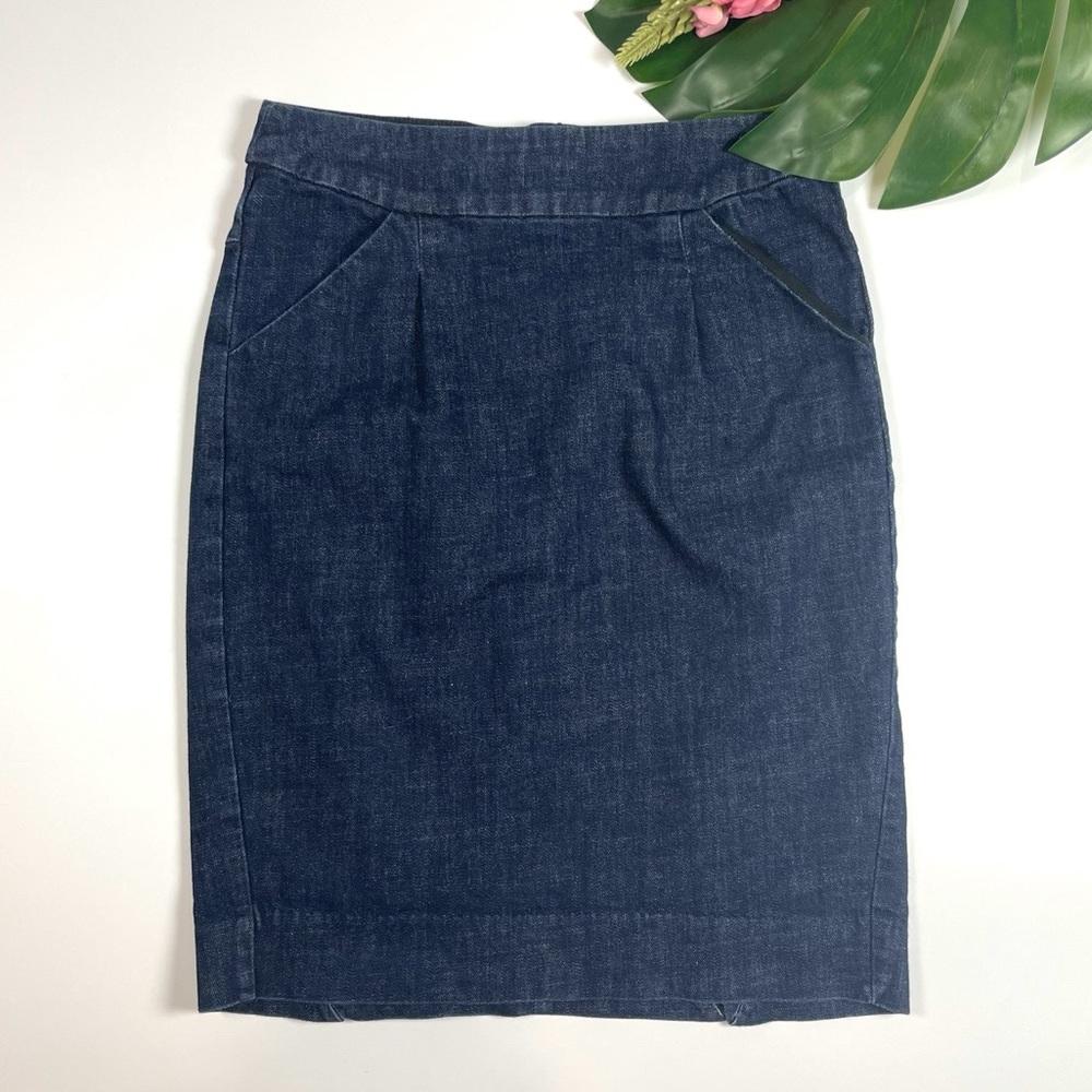 J. Crew denim stretchy pencil skirt 4